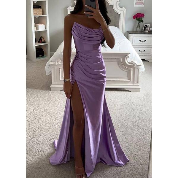 45 2023 Prom Dress Sweetheart Long/Floor-Length Silk like Satin Pleat