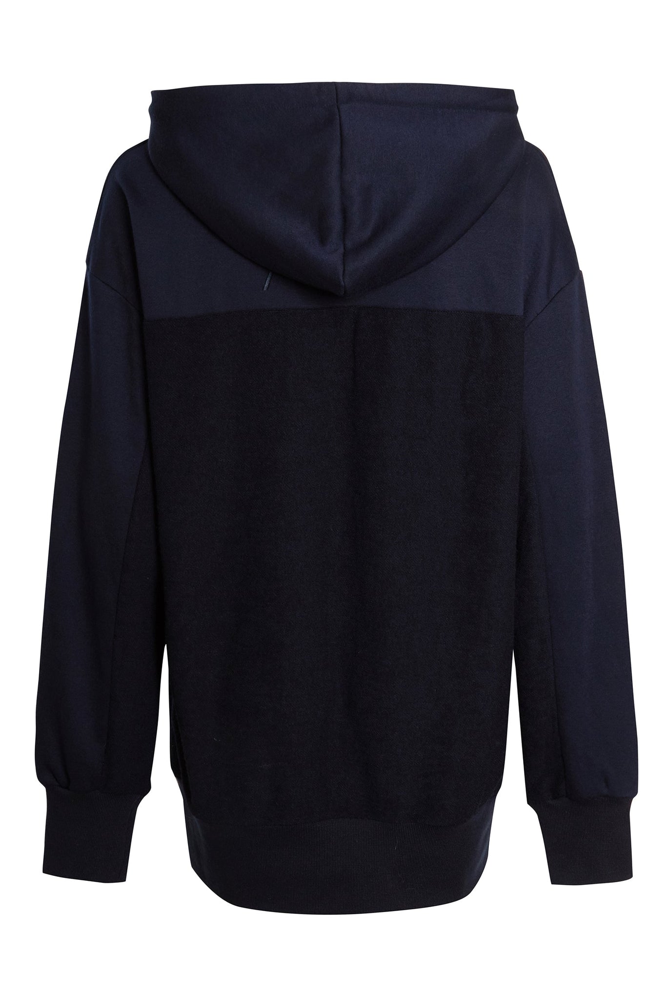 CONTRAST PANEL EMBRIODERY HOODIE